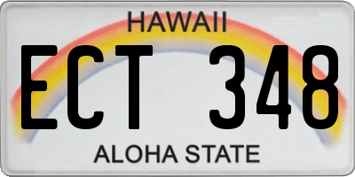 HI license plate ECT348
