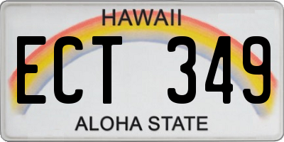 HI license plate ECT349