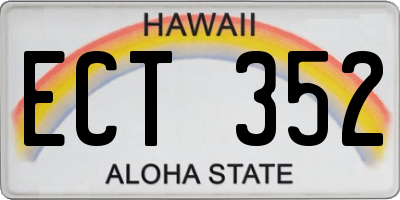 HI license plate ECT352