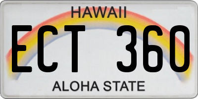 HI license plate ECT360