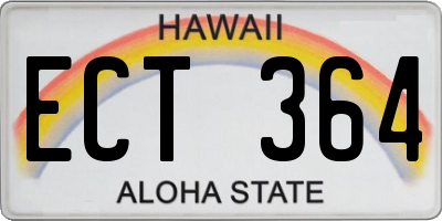 HI license plate ECT364