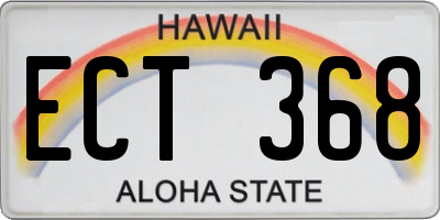 HI license plate ECT368