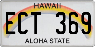 HI license plate ECT369