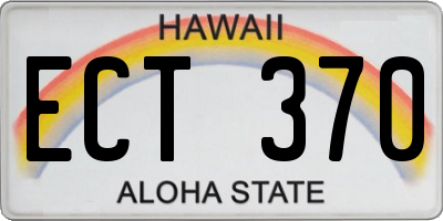 HI license plate ECT370