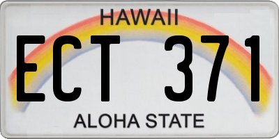 HI license plate ECT371