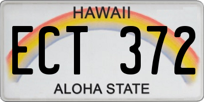 HI license plate ECT372