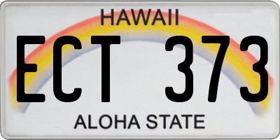 HI license plate ECT373