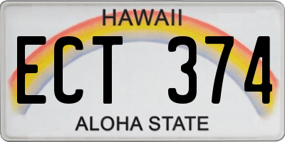 HI license plate ECT374