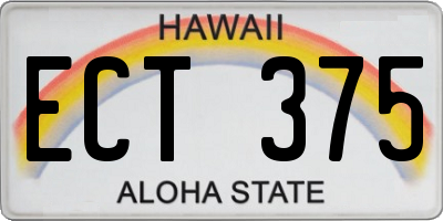 HI license plate ECT375