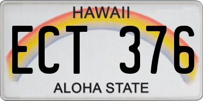 HI license plate ECT376