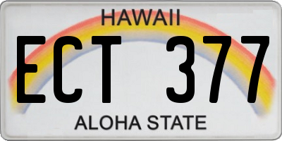 HI license plate ECT377