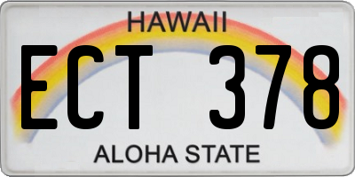 HI license plate ECT378