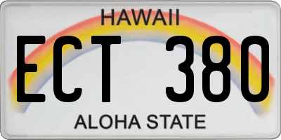 HI license plate ECT380