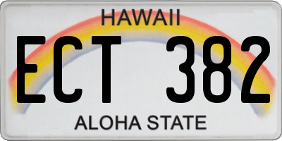 HI license plate ECT382