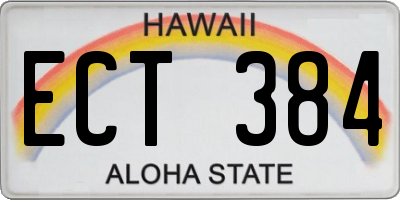 HI license plate ECT384