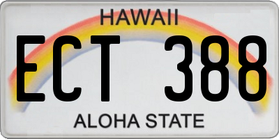 HI license plate ECT388