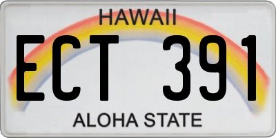 HI license plate ECT391