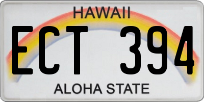 HI license plate ECT394
