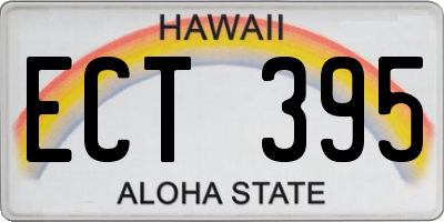 HI license plate ECT395