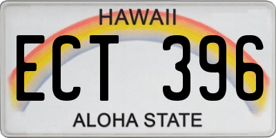 HI license plate ECT396