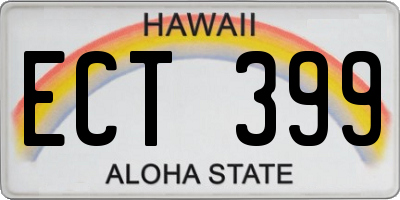 HI license plate ECT399