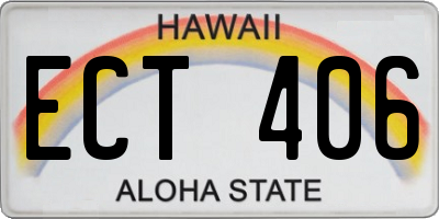 HI license plate ECT406