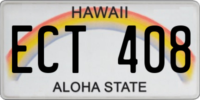 HI license plate ECT408