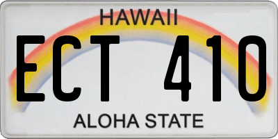 HI license plate ECT410