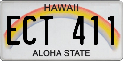 HI license plate ECT411