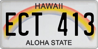 HI license plate ECT413