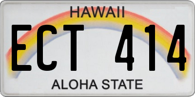 HI license plate ECT414