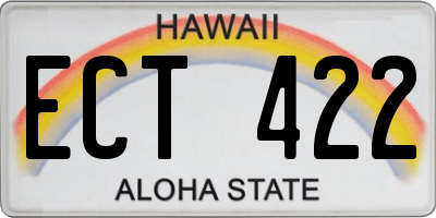 HI license plate ECT422