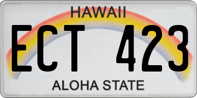 HI license plate ECT423