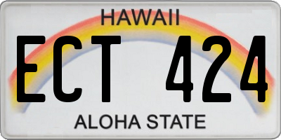 HI license plate ECT424