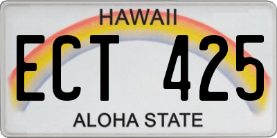 HI license plate ECT425