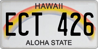 HI license plate ECT426
