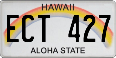 HI license plate ECT427
