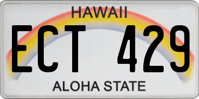 HI license plate ECT429