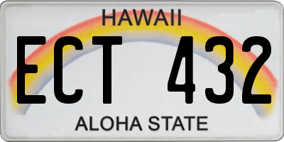 HI license plate ECT432