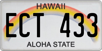 HI license plate ECT433