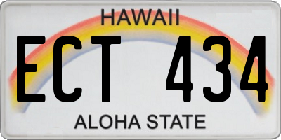 HI license plate ECT434