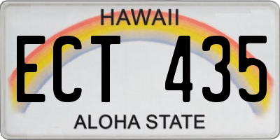 HI license plate ECT435