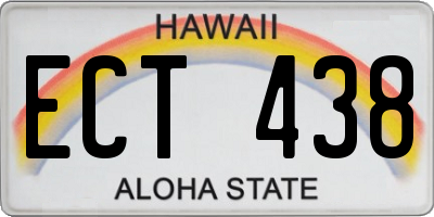 HI license plate ECT438