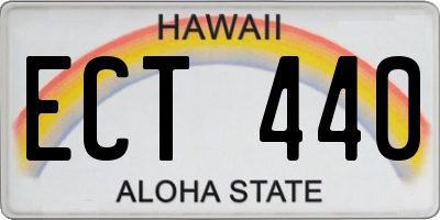 HI license plate ECT440