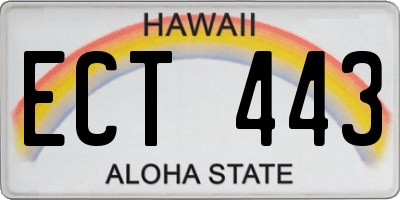 HI license plate ECT443
