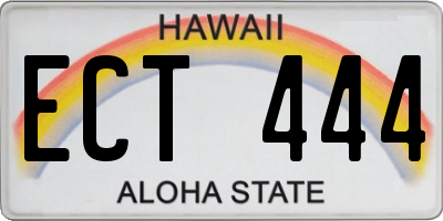 HI license plate ECT444