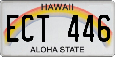 HI license plate ECT446