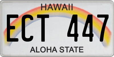 HI license plate ECT447