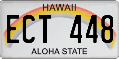 HI license plate ECT448