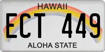HI license plate ECT449